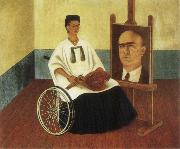 Frida Kahlo The artist and Doc. painting